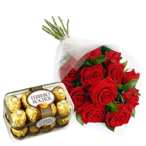 Red Roses - 19 roses & Ferrero Rocher
